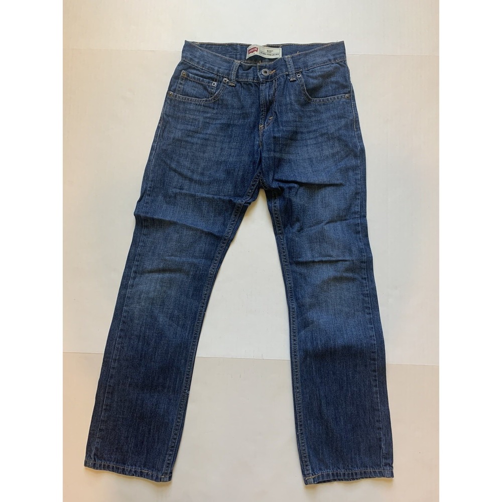 Levi's Boys 513 Regular Slim Straight Denim 100% Cotton Blue Jeans, Size 12
